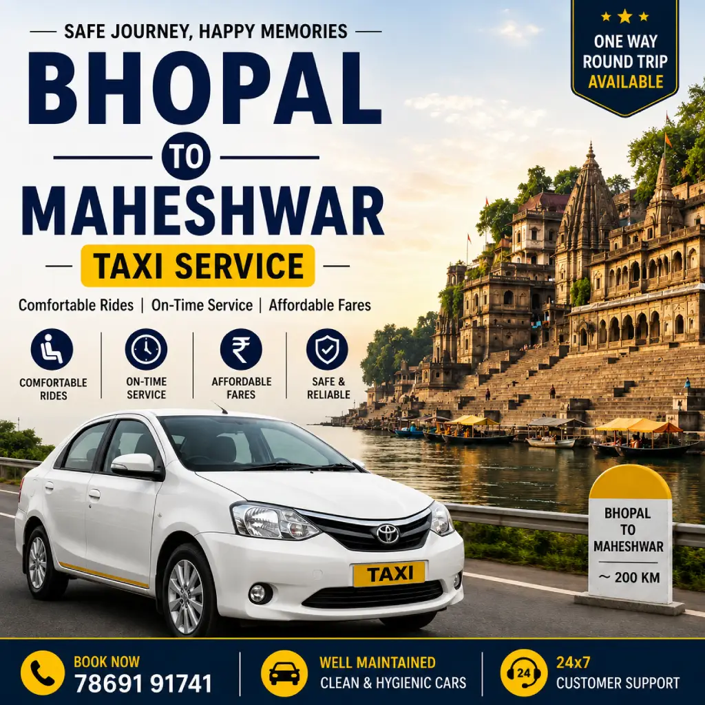 Bhopal to Maheshwar Taxi Service